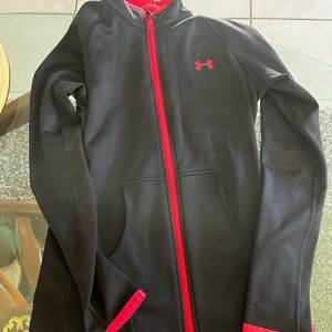 Under armour hot pink and black full zip jacket